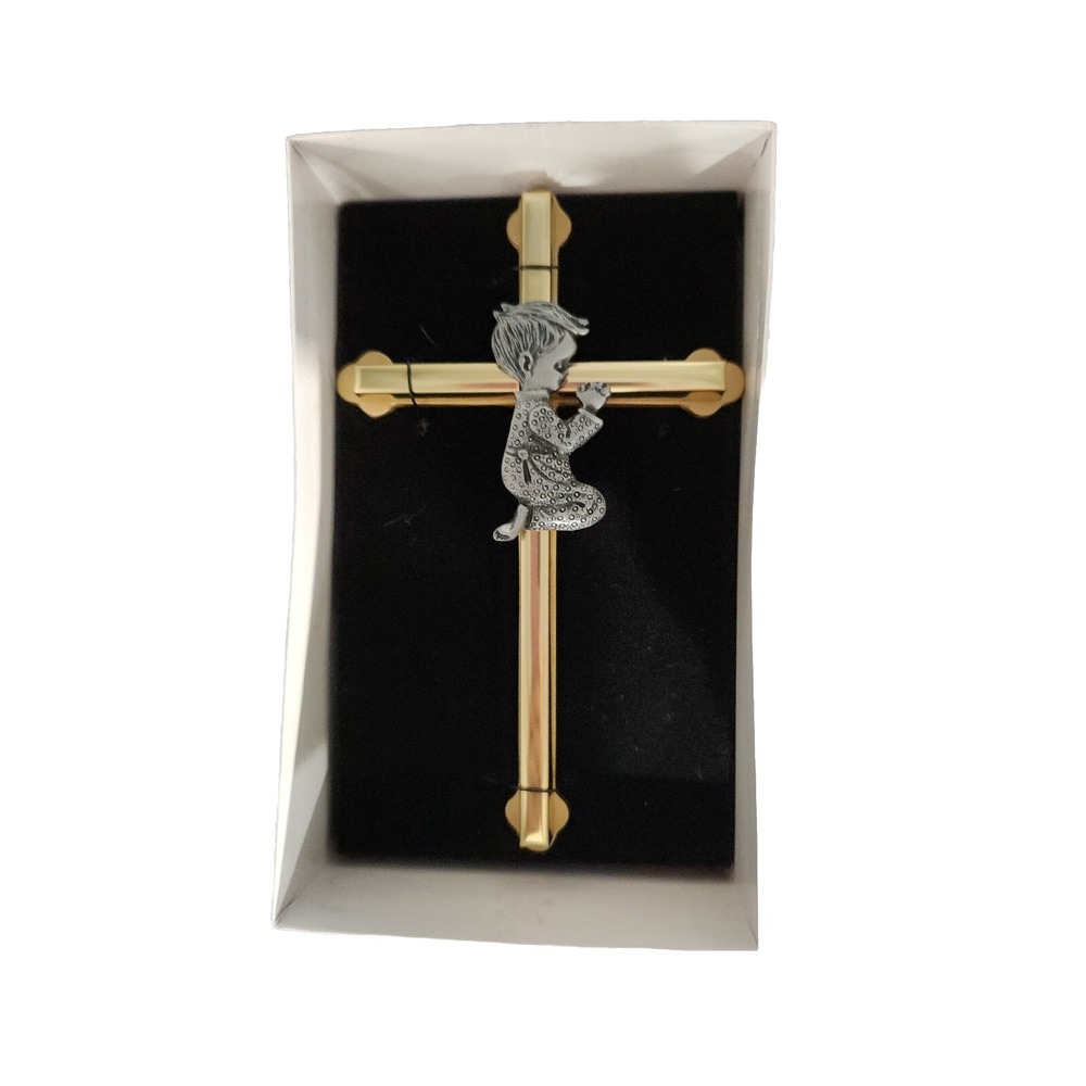 Specialty Products Gold Cross with Pewter Kneeling Boy NC100BTT 6-Inch Religious